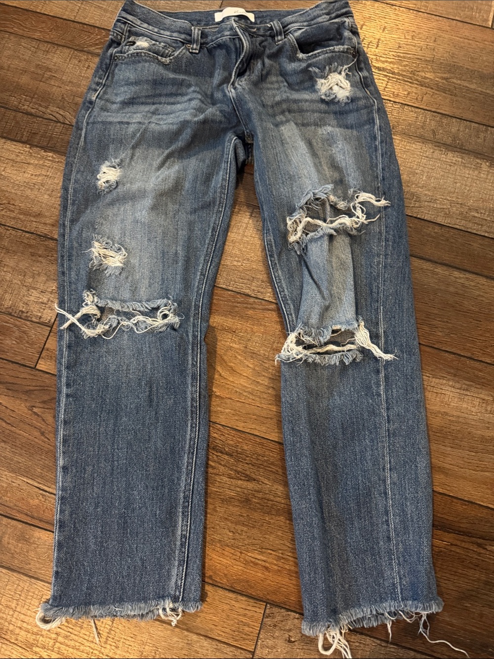 Kancan Crawford Distress Boyfriend Jeans 7/27 No Stretch - Picture 2 of 4